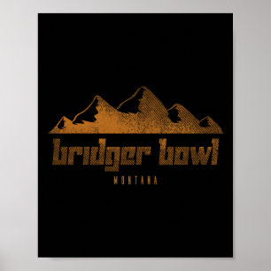 Poster Montanhas Bridger Bowl Montana Caminhadas Ao Ar Li
