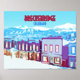 Poster Montanhas Centros de Breckenridge Colorado