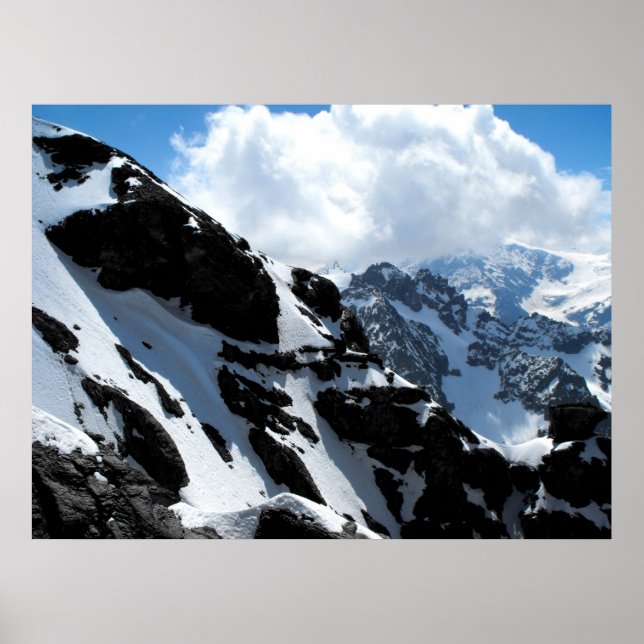 Pôster Montanhas com capa de neve nos Alpes suíços (Frente)
