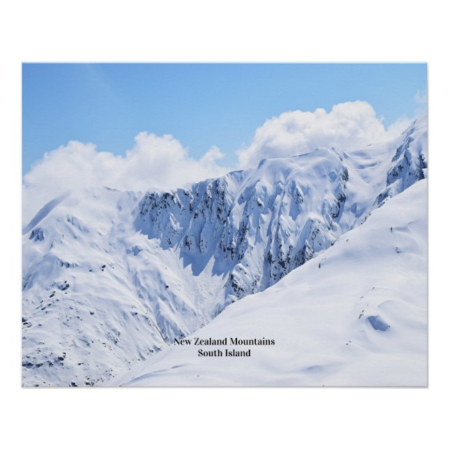 Pôster Montanhas da Nova Zelândia (Frente)