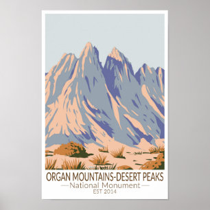 Poster Montanhas de Orgões Desertam Monumento Nacional Pi