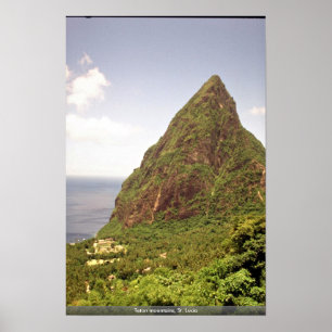 Pôster Montanhas de Teton, St Lucia