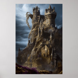 Poster Montanhas do castelo escocês da Modern Fantasy