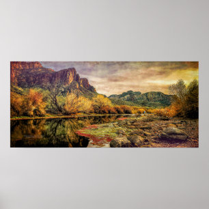 Poster Montanhas do Deserto do Rio arizona, Sonoran, 24"