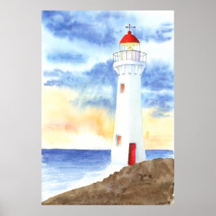 Poster Montanhas do farol náutico