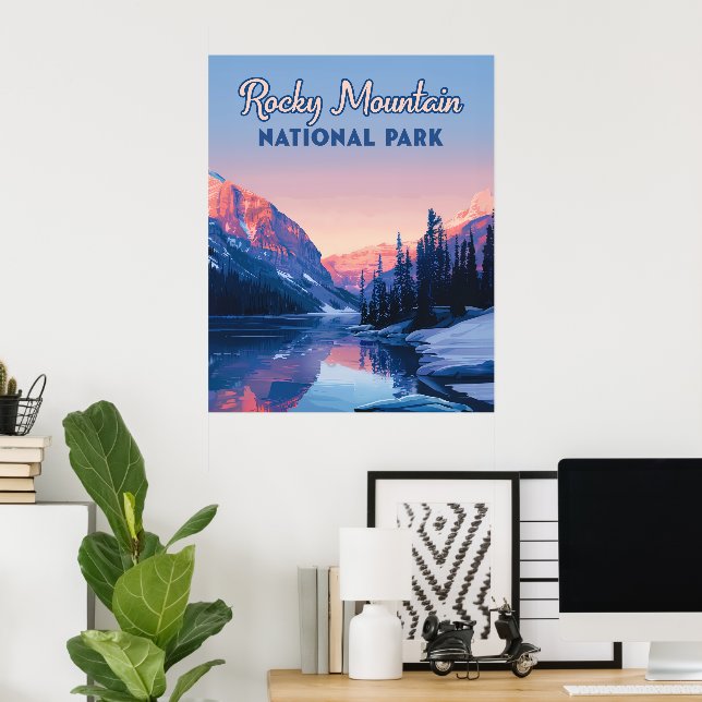Poster Montanhas do Parque Nacional das Montanhas Rochosa (Escritório em casa)