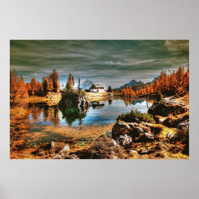 Pôster Montanhas Dolomites, itália (Frente)