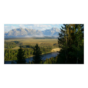 Pôster Montanhas e Rio Jackson Hole