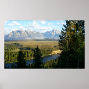 Pôster Montanhas e Rio Jackson Hole