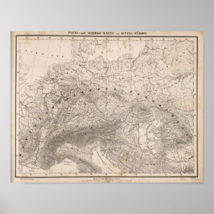 Poster Montanhas e rios da Europa