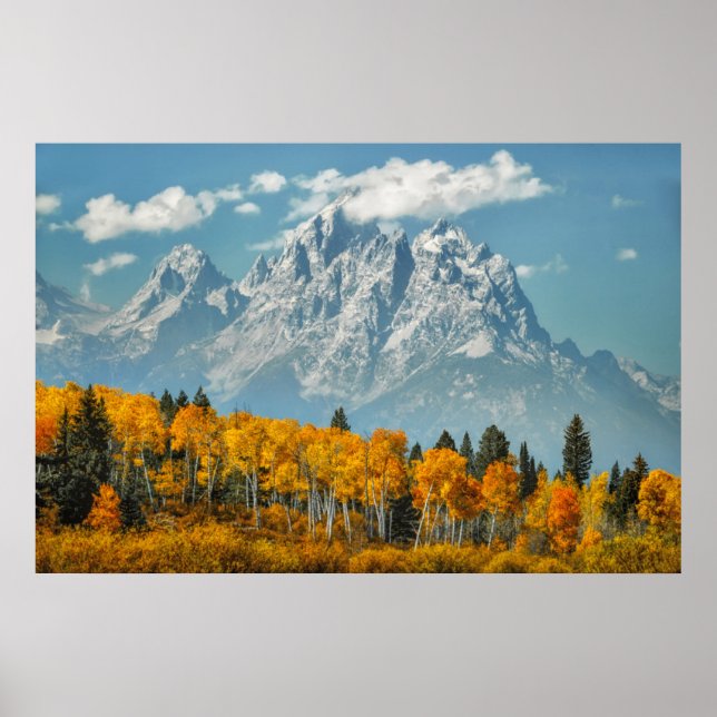 Poster Montanhas Grand Teton na Queda (Frente)