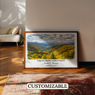 Poster Montanhas Great Smoky Carolina do Norte Aquarela
