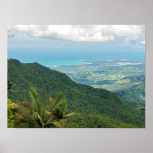 Poster montanhas luquillo sobre Porto Rico litoral