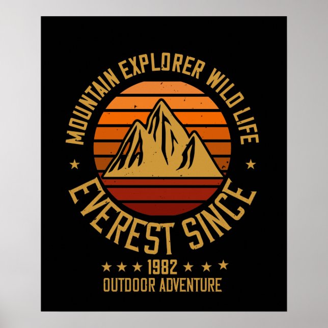 Poster Montanhas - Mountain Explorer Wildlife Desde 1982 (Frente)