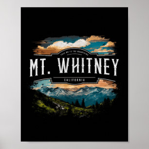 Poster Montanhas Mt. Whitney Califórnia Caminhada Ao Ar L