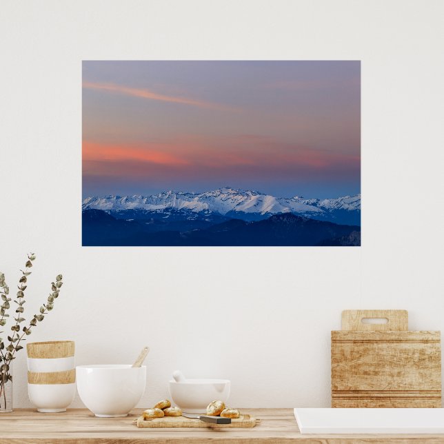Poster Montanhas nevadas com céu mágico (Cozinha)