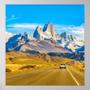Pôster Montanhas nevado de Andes, EL Chalten, Argentina