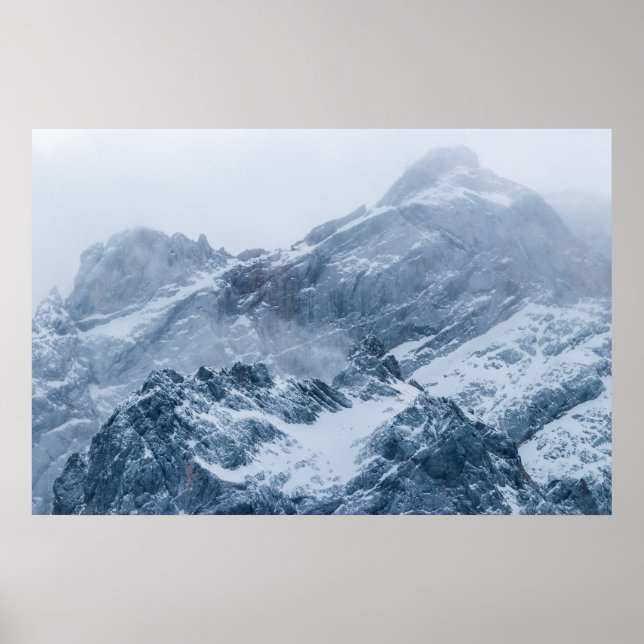 Poster Montanhas neve e nevoeiro (Frente)
