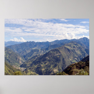 Poster Montanhas orientais pacíficas do Butão - Himalaia