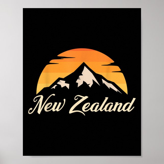Poster Montanhas Presente Amante de Rugby Kiwi Nova Zelân (Frente)