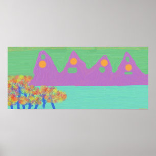 Poster Montanhas roxas