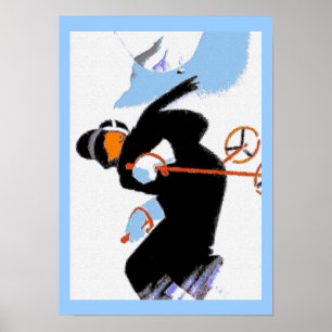 Poster Montanhas Snow Skier