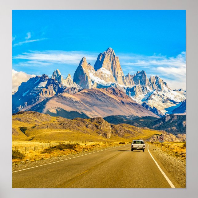 Pôster Montanhas Snowy Andes, El Chalten, Argentina (Frente)