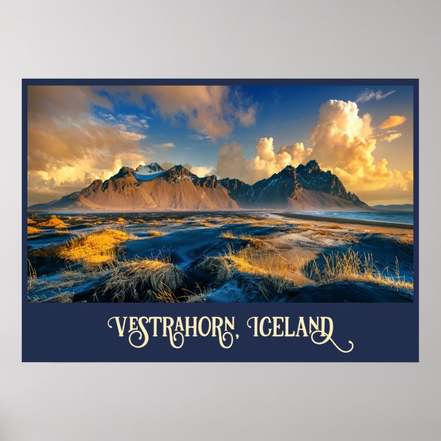 Poster Montanhas Vestrahorn, Islândia (Frente)