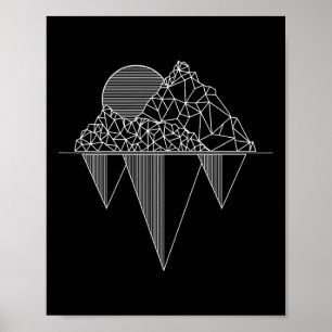 Poster Montanhas Vintage Caminhada Acampamento Trekking A