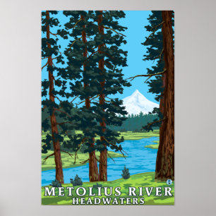 Pôster Montante do rio de Metolius, Oregon
