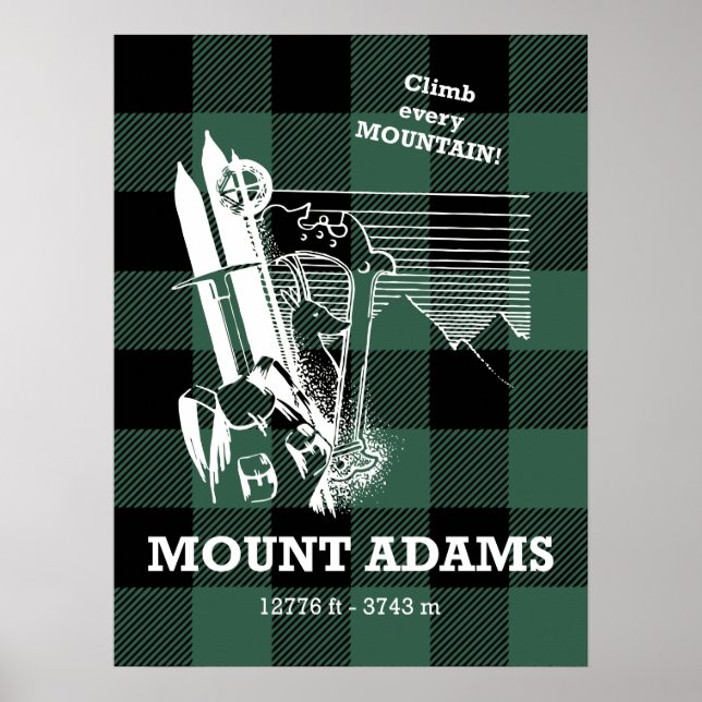 Poster Montar Adams Washington em Cascade Range Hiking (Frente)