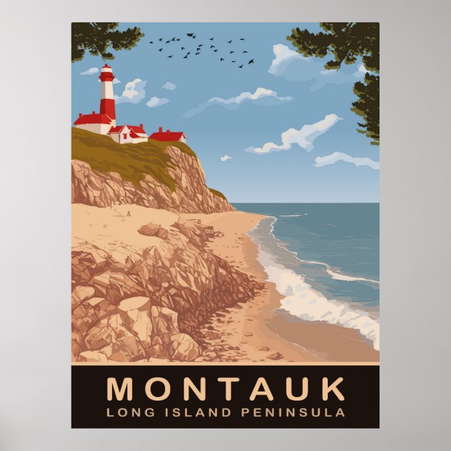 Poster Montauk, Long Island, Viagens antigas  (Frente)