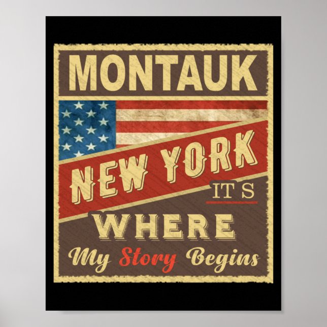 Poster Montauk Ny Its Where My Story Begins _1  (Frente)