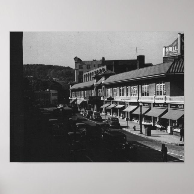 Poster Montclair NJ, Park Street, View, 1940s Vintage (Frente)