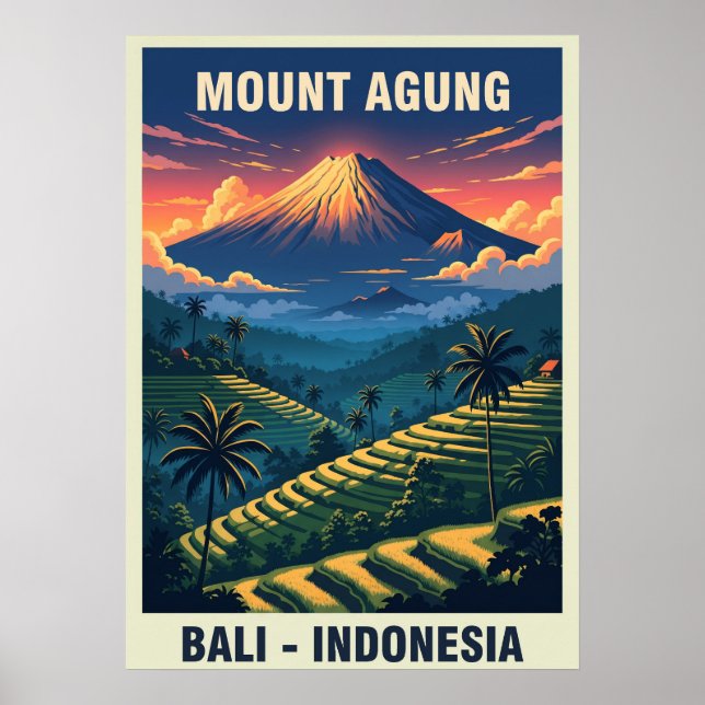 Poster Monte Agung Bali Indonésia V03 (Frente)