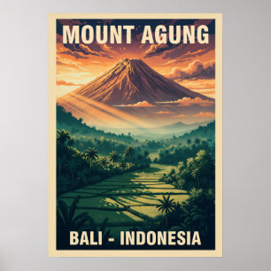 Poster Monte Agung Bali Indonésia V04