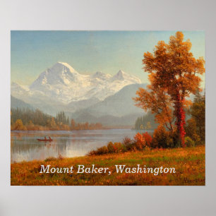Poster Monte Baker, Washington, arte refinada,