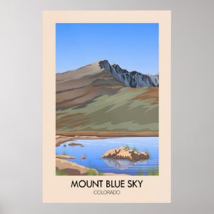 Poster Monte Blue Sky Colorado EUA Cartaz de Viagem