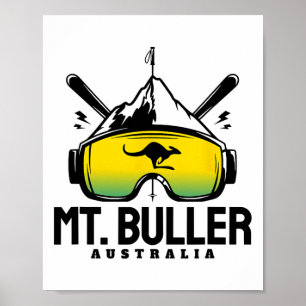 Poster Monte Buller Austrália Ski Retro Skiing