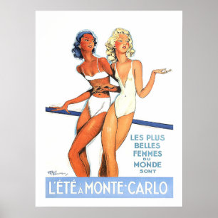 Poster Monte - Carlo, mulheres no roupa de banho,