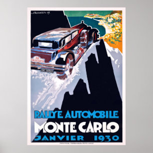 Poster Monte Carlo Rallye Automóvel 1930