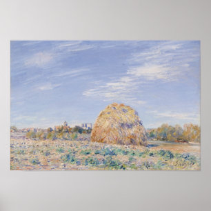 Pôster Monte de feno de Alfred Sisley   nos bancos do