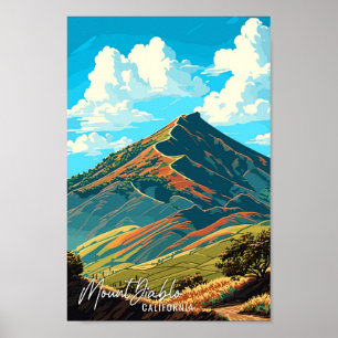 Poster Monte Diablo California viagens vintage art