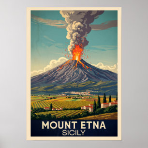 Poster Monte Etna Sicily V03
