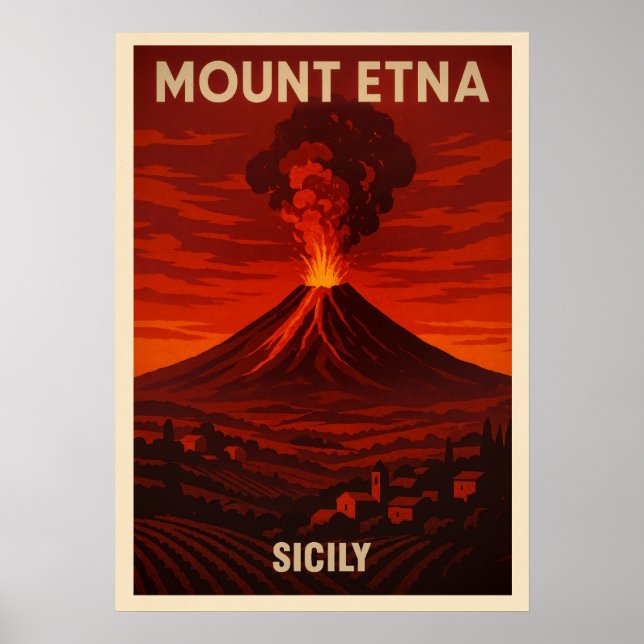Poster Monte Etna Sicily V04 (Frente)