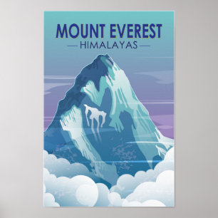 Poster Monte Everest Himalayas Vintage
