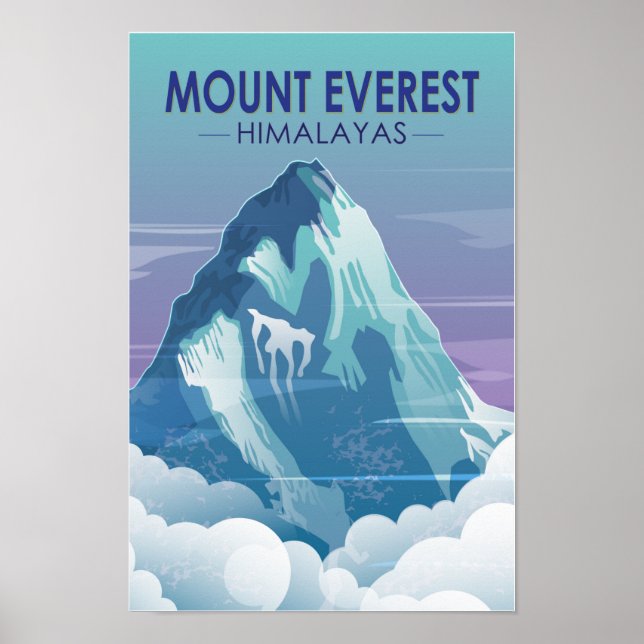 Poster Monte Everest Himalayas Vintage (Frente)