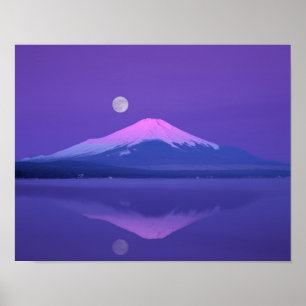 Poster Monte Fuji Abaixo da Lua