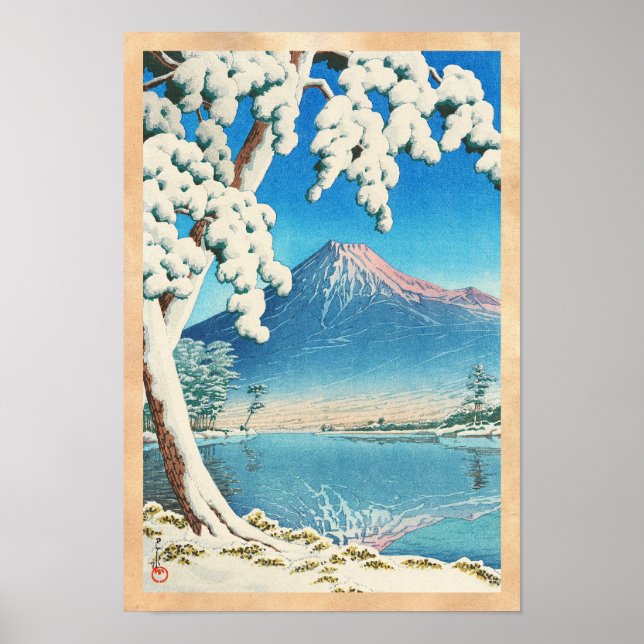 Pôster Monte Fuji depois da cena de Snow Hasui Kawase shi (Frente)