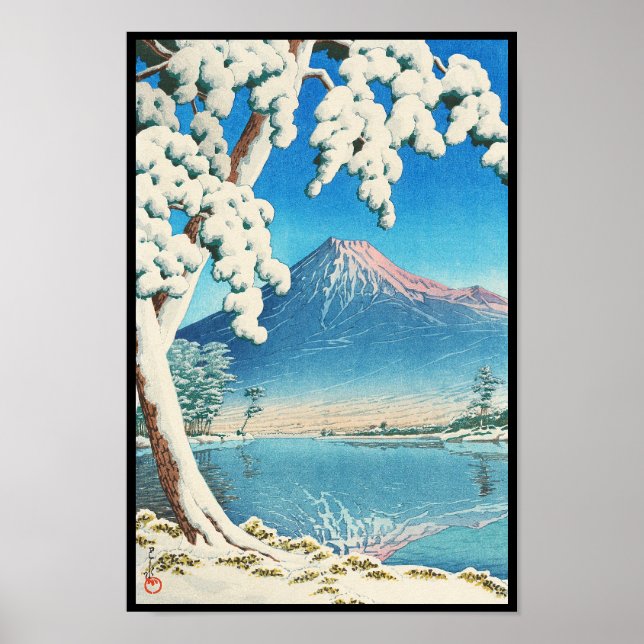 Pôster Monte Fuji depois da cena de Snow Hasui Kawase shi (Frente)
